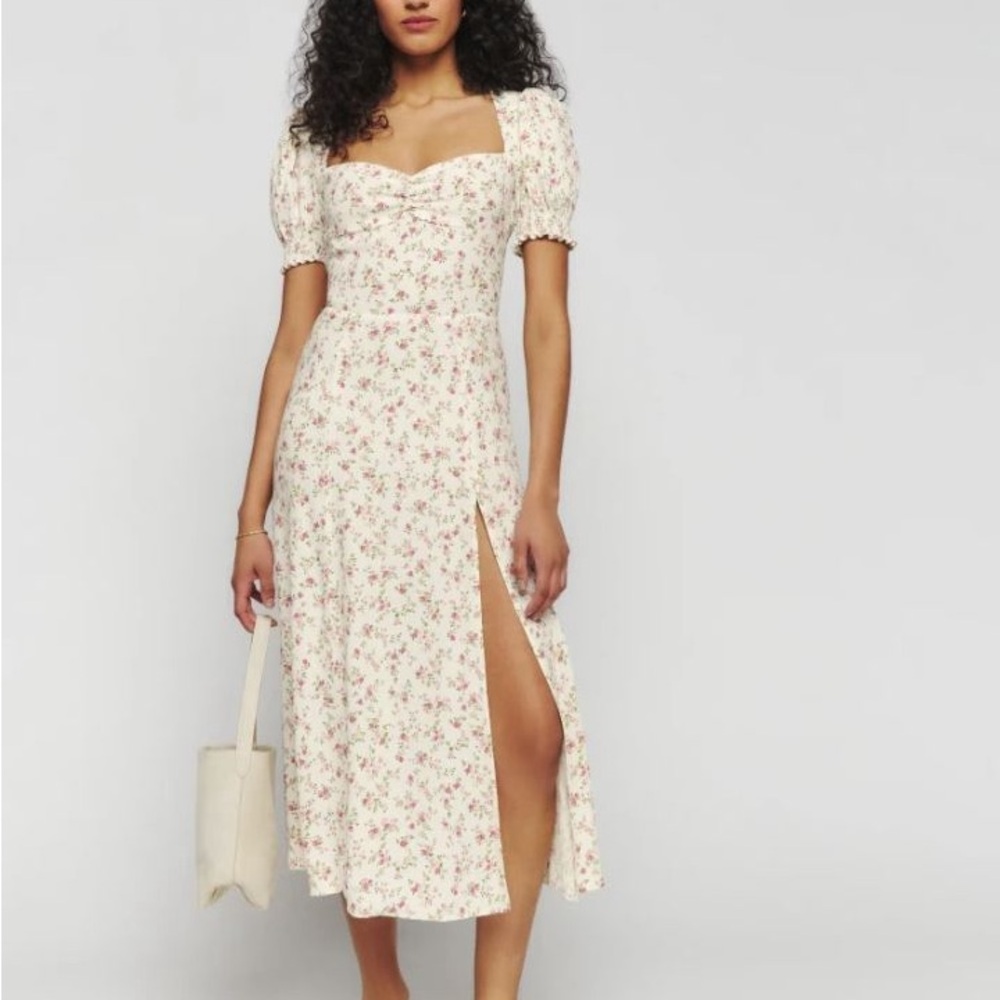 Reformation White Floral Midi Dress - Picture 2 of 11